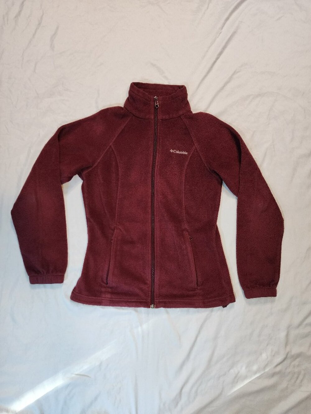 Columbia Benton Springs Fleece Jacket Women S Burgundy Full Zip WL6439